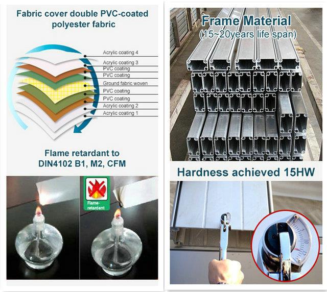 Aluminium heavy duty tent feature