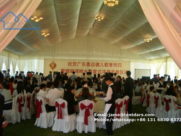 European Style Clear Span Structures White Pvc Party Tent With Drapes Decoration